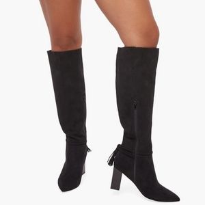 Women's black heeled boots